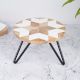 Wood and Resin Cake Stand in Brown and White Colour